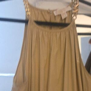 MICHAEL Michael Kors Tan Midi Dress with Chain Straps